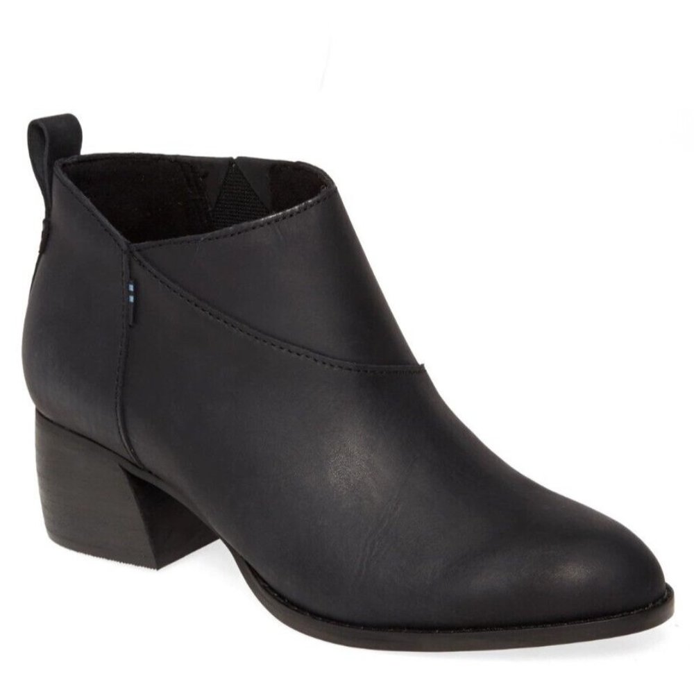 TOMS Leilani Drizzle Black Leather Sz. 6 Women's Boots